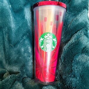 Starbucks Multicolor Tumbler with Red Lid